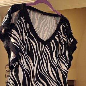 Wrapper Zebra Print Blouse/Shirt